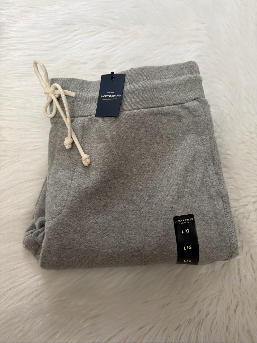 Lucky Brand Grey Jogger Sweatpants with Drawstring Sz L